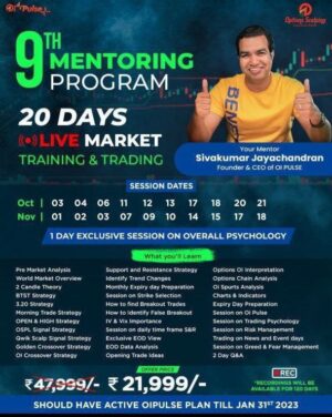 Siva Option Scalping – 9th Mentorship Program 2022 Siva Kumar Jayachandran