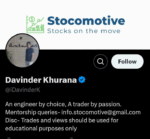 Stocomotive Mentorship by Davinder Khurana 2022 Course