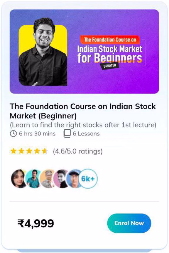 Finnovationz by prasad The Foundation Course on Indian stock market