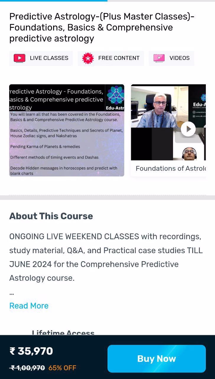 Edu Astro Learning Course Predictive Astrology-(PIus Master Classes)- Foundations, Basics & Comprehensive predictive astrology