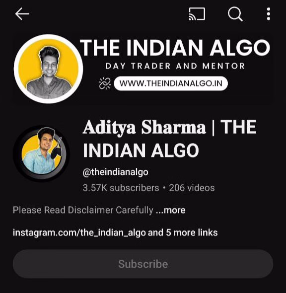 Aditya Sharma Course – The Indian Algo Course