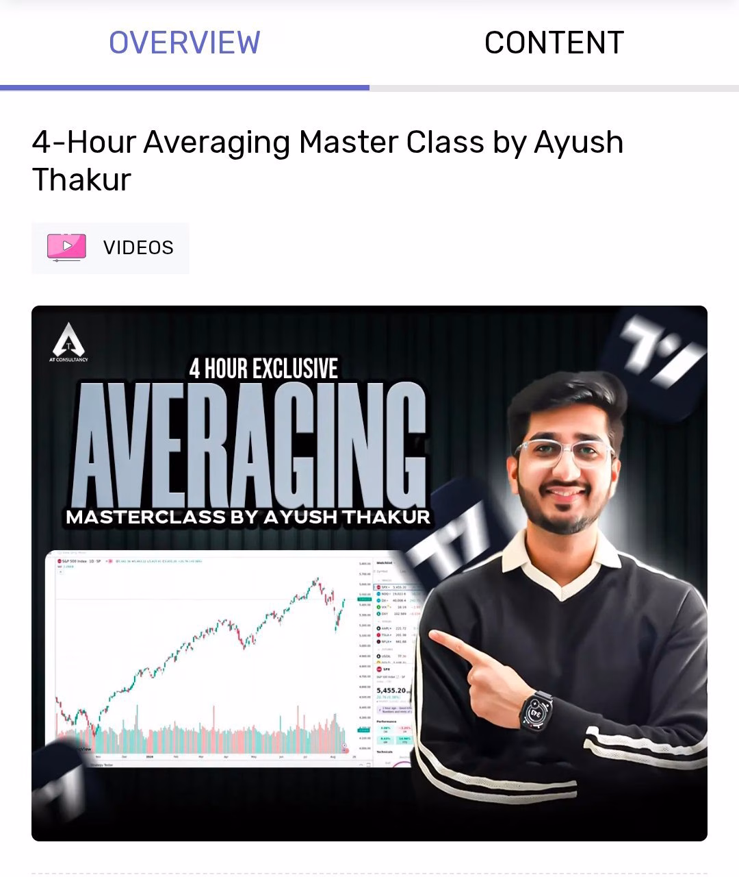 Ayush Thakur Course 4-Hour Averaging Master Class